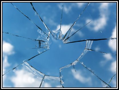 Glass broken window